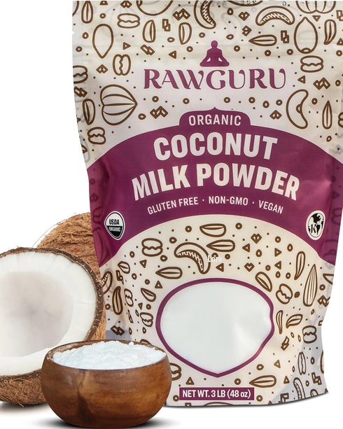 RawGuru Organic Coconut Milk Powder - Vegan & Nutrient-Dense Powder with Iron