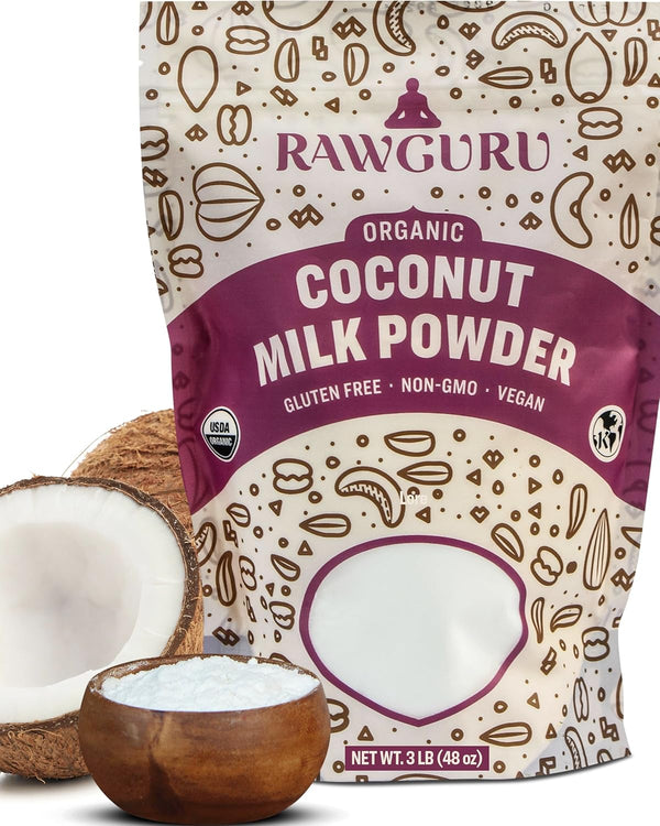 RawGuru Organic Coconut Milk Powder - Vegan & Nutrient-Dense Powder with Iron