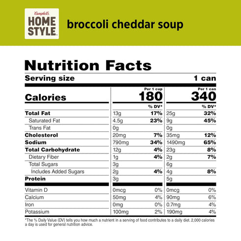 Campbell's Homestyle 16.3 oz (12 Pack) Campbells Homestyle Broccoli Cheddar Soup, Can