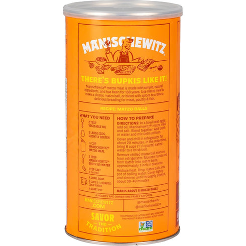 27 Manischewitz Matzo Meal, Ounce Resealable Canister" Kosher For Passover