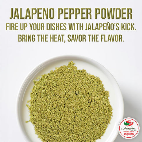 Jalapeno Powder Seasoning 4oz - Natural Premium Spice for Chili, Salsa, Stews, Tacos, Medium to High Heat