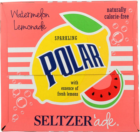 12 Oz, 8 Pack Polar Beverages, Seltzer Watermelon Lemonade, Fl