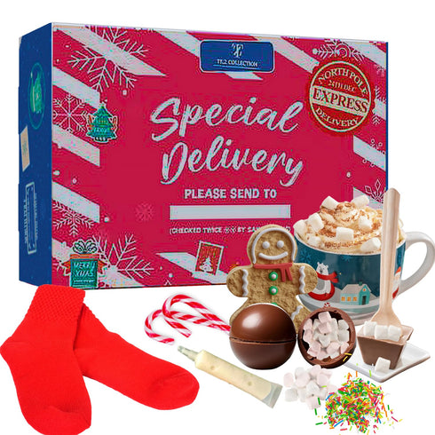 TILZ COLLECTION Sets Hot Chocolate Gift - Hot Chocolate Kit Gifts For Kids, Marshmallows, Mug, Socks, Sprinkles,Hot