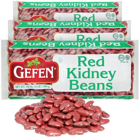 Gefen Dry Red Kidney Beans, 16oz Bag (3 Pack) Premium Quality |