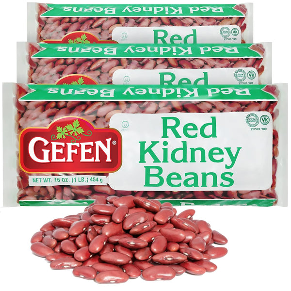 Gefen Dry Red Kidney Beans, 16oz Bag (3 Pack) Premium Quality |