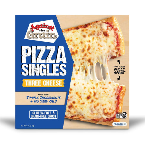 Against The Grain Three Cheese Pizza Singles, Gluten-Free, Grain-Free, Seed Oil-Free, Single Serve Pizza, Frozen,