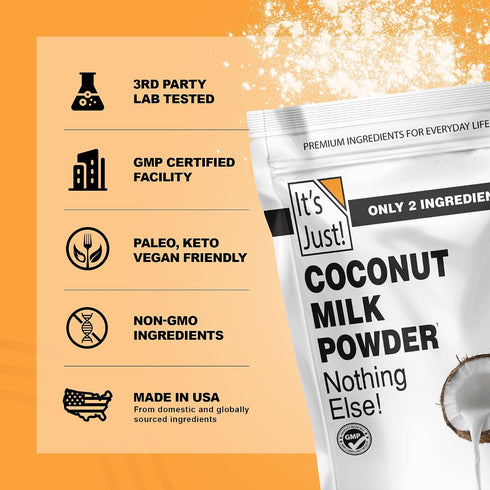 24oz, It's Just - Coconut Milk Powder, Dairy-Free, Coconut Milk Beverage, Keto Friendly, MCTs, Two Ingredients