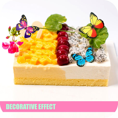 Butterfly Cake Toppers 40Pcs Set, GUCUJI Chocolate Mousse Cupcake Decoration (4 Patterns X 10)