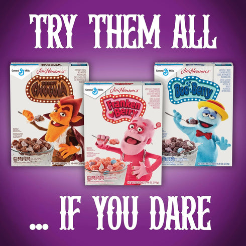 General Mills 9.6 oz Franken Berry Cereal with Monster Marshmallows, Kids Breakfast Cereal, Limited Edition, Made