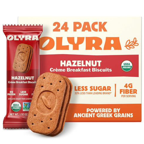 Olyra Hazelnut Cocoa Sandwich Breakfast Biscuits, Healthy Snacks for Adults and Kids,