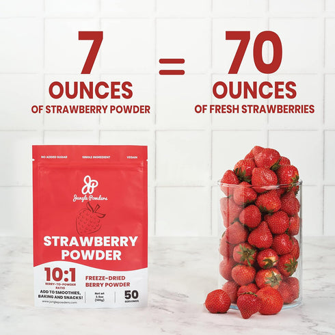 5oz 7oz Jungle Powders Fruit Bundle: Freeze-Dried Mango Powder Bag & Strawberry Powder Bag - Additive-Free Extracts