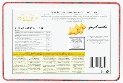 Walker's Shortbread Scottie Dog Shaped Cookies, All-Butter, 7.8 Oz Gift Tin