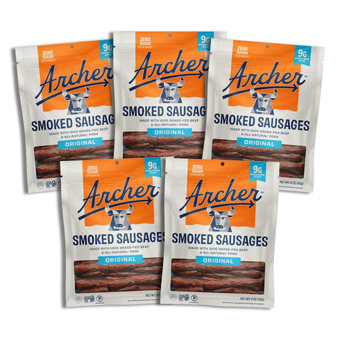 Archer Jerky Smoked Sausages - Sugar Free Sausage Links, Smoked Snack with