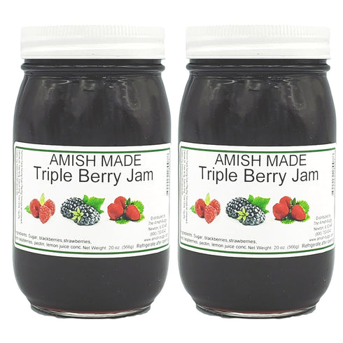 Arndts Fudgery DBA The Amish-Buggy Amish Triple Berry Jam - Two 18 Oz Jars