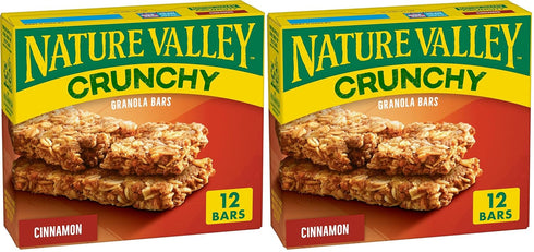 Nature Valley Granola Bars Crunchy, Cinnamon, 8.94 oz., 12 Bars (Pack of