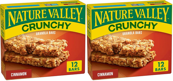 Nature Valley Granola Bars Crunchy, Cinnamon, 8.94 oz., 12 Bars (Pack of