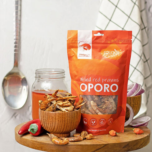 100g Colour Flavour Dried Red Shrimps (Oporo) | Premium Nigerian Dried Seafood | Natural Smoked Red Prawns for Cooking
