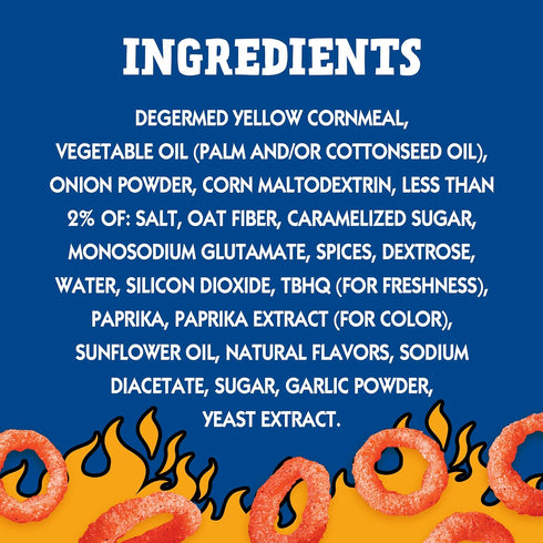 Andy Capp's 2 oz Beer Battered Flavored Onion Flavored Rings Baked Oat and Corn Snacks, Hot