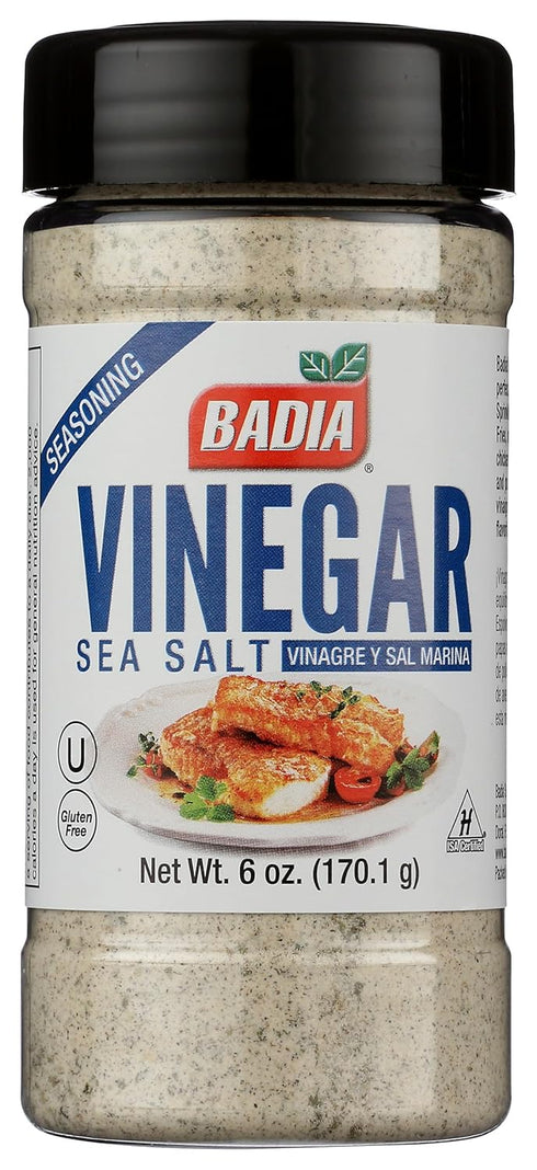 Badia Vinegar Sea Salt, Gluten Free, Kosher, 6 Ounces (Pack Of 6)