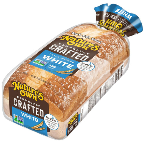 22 oz Nature's Own Perfectly Crafted White Bread, Thick Sliced Non-GMO Sandwich Bread, Loaf