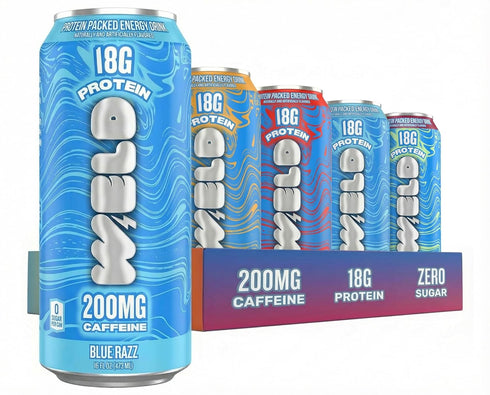 WELD Protein Energy Drink Variety Pack 18g Protein, 200mg Caffeine, Zero Sugar 12