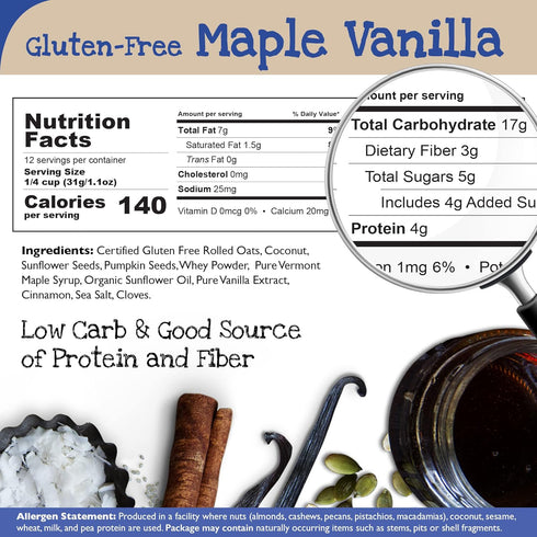 Pack 12 oz. (Pack 3) True North Granola Gluten Free Granola Variety - Maple Vanilla, First Date, & Ginger Lemon