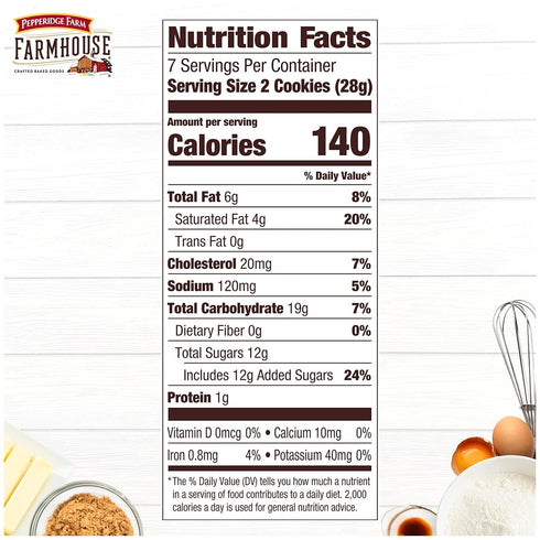6.9 oz. Pepperidge Farm Farmhouse Thin & Crispy Toffee Milk Chocolate Cookies, Bag