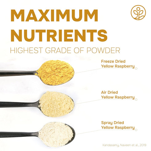 5 3rd Yellow Raspberry Powder Ounce Bag - Party Lab Tested Himalayan Golden Freeze Dried Raspberries Fruit Dehydrated
