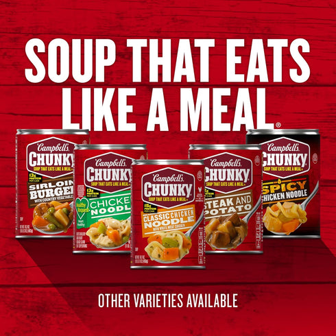 16.1 oz (Pack 5) Campbells Chunky Soup, Jazzy Jambalaya with Chicken, Sausage and Ham Soup, Can