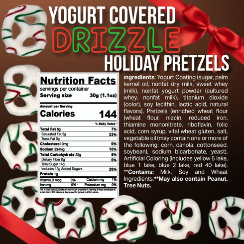 1 SweetGourmet Yogurt Covered Holiday Drizzle Pretzels | Seasonal Candy | Pound