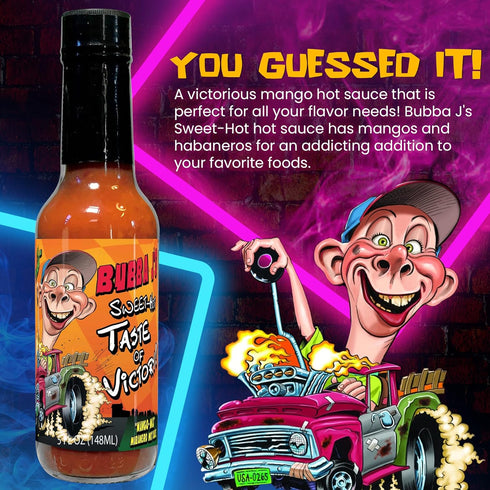 Jeff Dunham - Bubba J's Mango Habanero Hot Sauce | Perfect Blend of Sweet and Heat for Bold Tastes (Mild, 5 fl oz)