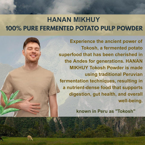 HANAN MIKHUY 100g 100% (3.53oz) Tokosh - Natural Fermented Potato Pulp Powder for Digestive Health, Gut Support