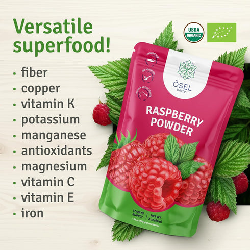 SEL BERRY 100% 3 oz All-Natural Freeze Dried Raspberry Powder for Baking & Smoothies | Pure Raspberry Flavoring Powder