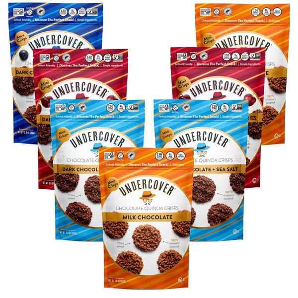 Undercover Snacks Chocolate Quinoa Crisps - Variety Sampler Pack | 7-Pack, 3oz