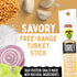 100% 1-oz, 12 Savory Turkey, Sogo Snacks, No Sugar, Free-Range, Non-GMO Turkey Sticks. No Added Nitrates, Gluten, Soy