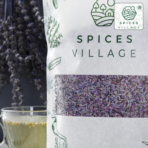 SPICES VILLAGE Lavender - 2 oz Dried Lavender Buds for Food, Herbal Tea, Potpourri, Wedding Confetti, Kosher, Gluten