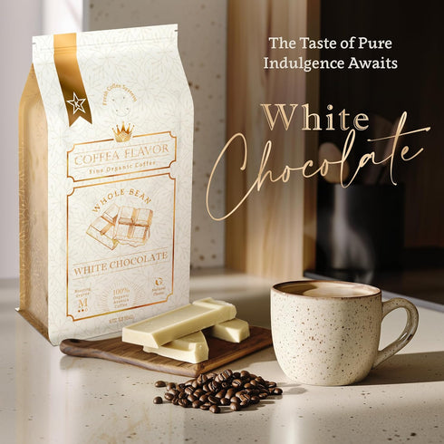 COFFEA FLAVOR FINE ORGANIC COFFEE 100% White Chocolate Flavored Ground Coffee Medium Roast, Arabica, Single Origin