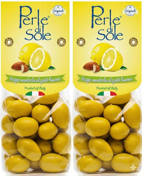 Perle di Sole Lemon Chocolate Covered Almonds - White Chocolate Lemon Almonds