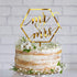 Larger Size Acrylic Mirror Gold Hexagon Mr and Mrs Cake Toppers - Elegant Handwriting Wedding, Bridal Shower,