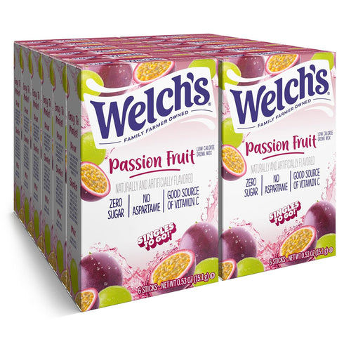 Welch's Singles To Go Water Drink Mix - Passion Fruit Powder Sticks