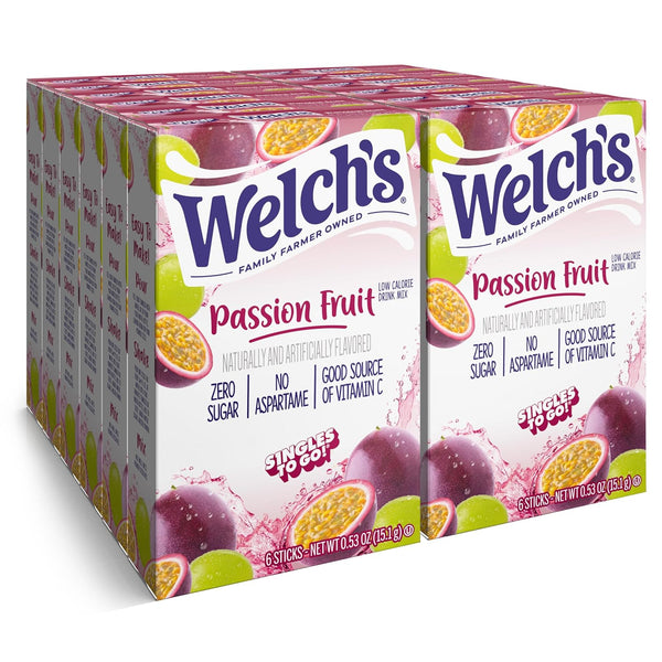 Welch's Singles To Go Water Drink Mix - Passion Fruit Powder Sticks