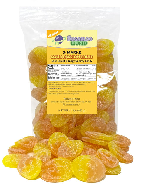 Swedish Candy S-Marke Sour Passion Fruit Vegan Gummy Candy, Swedish Sour Candy