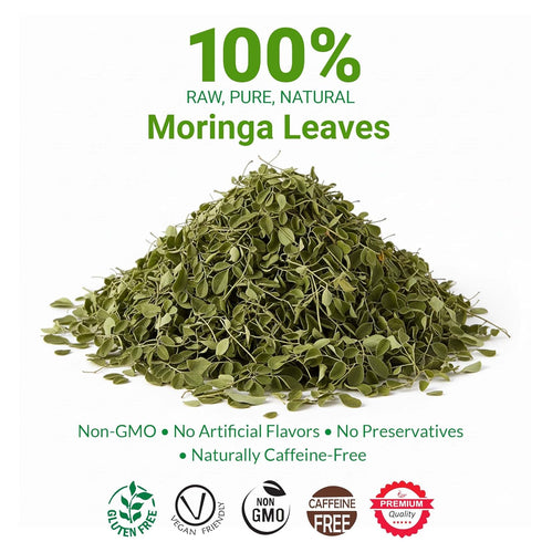 Leaves-2.6oz, Moringa Dried From Fresh Green Moringa Oleifera Leaves, Hojas De MoringaSecas, Loose Leaf Tea, Drumstick