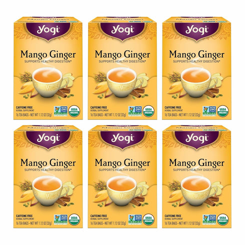 Yogi Tea Mango Ginger Tea - 16 Tea Bags per Pack (6