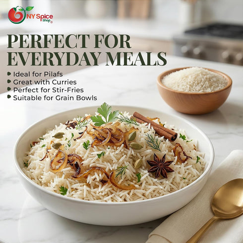 5 NY Spice Shop Basmati Rice - Pound Long Grain Basmati Rice for Cooking and Culinary Use - Long Grain Texture Ideal