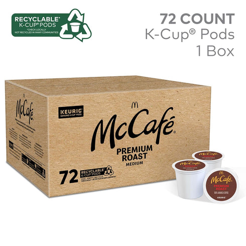 72 Count McCafe Premium Roast Coffee, Keurig Single-Serve K-Cup Pods, Medium Roast