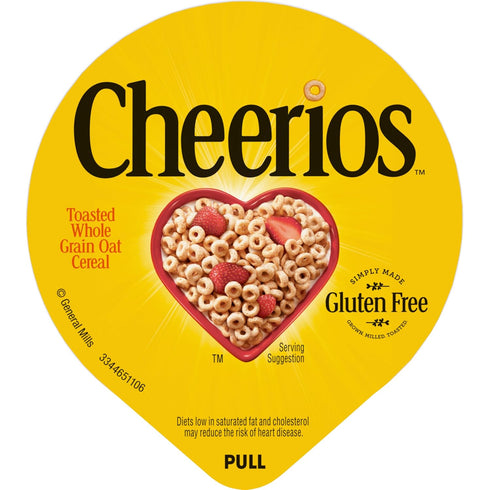 1.3 oz Cheerios Breakfast Cereal Cup, Gluten Free, Single Serve Cereal