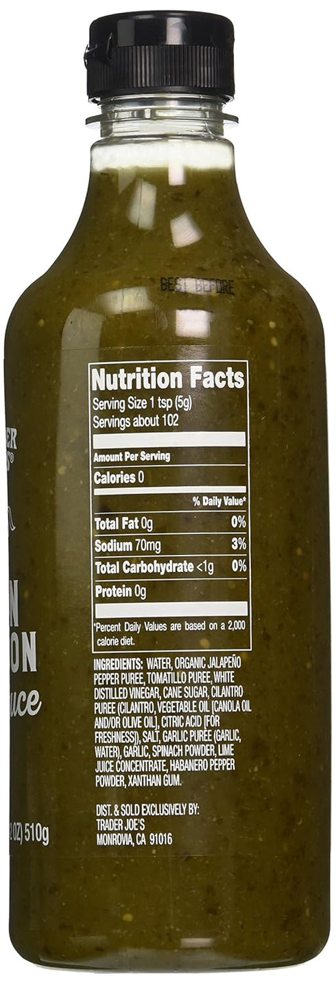 Trader Joe's Fiery Green Dragon Hot Sauce - Bold Flavor