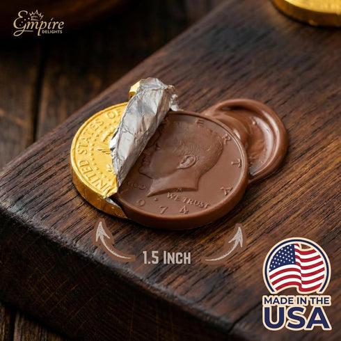 Empire Delights 100 Count Chocolate Gold Coins Foil Wrapped Milk Chocolate Candy St. Patricks Day, Party Favors