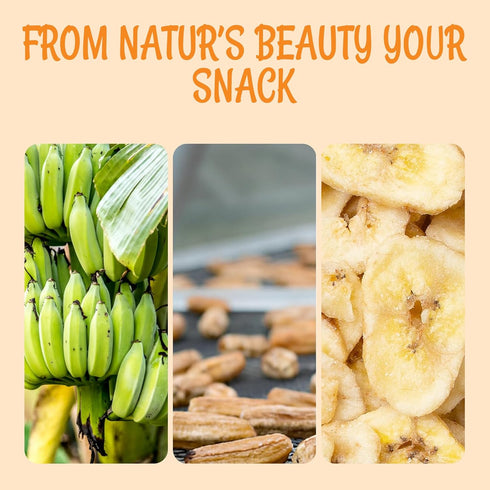 3 lb Packed Oh! Nuts Dried Banana Chips - - Dried Fruit Slices - Light Sugar Added - Dehydrated Fruit Bites - in New